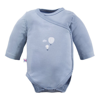 Zavinovacie body Petite s dlhým rukávom modré balóniky Eevi