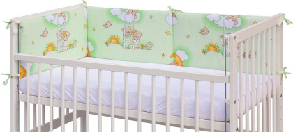 Mantinel do postieľky 4dielny - Mráčik - 180 x 30 cm - zelený Scarlett