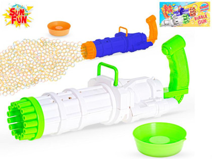 Sun Fun bublifuk pištoľ 37 cm na batérie s náplňou 50 ml