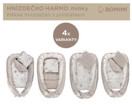 Hniezdočko Harmo s vankúšikom minky Bomimi