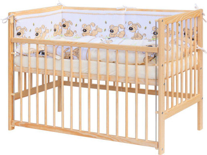 Detská postieľka s kompletnou výbavou 120 x 60 cm, béžová Japy Scarlett