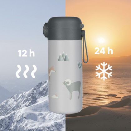Termoska na tekutiny so slamkou a silikónovým držiakom 350 ml Zopa
