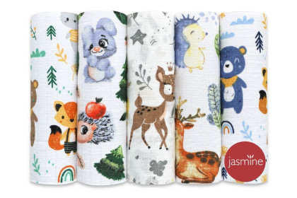 Bavlnené plienky box 70 x 80 cm 5 ks Jasmine Forest 1