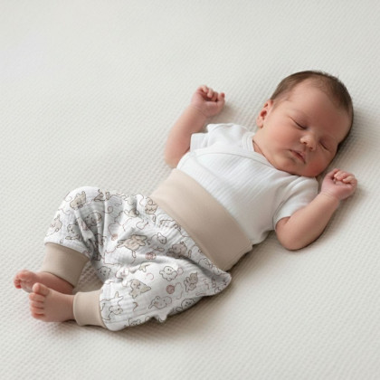 Dojčenské nohavice - buggy mušelín Mačka Baby Service
