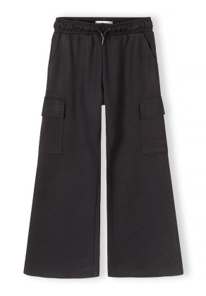 Dievčenské široké cargo tepláky čierne Minoti