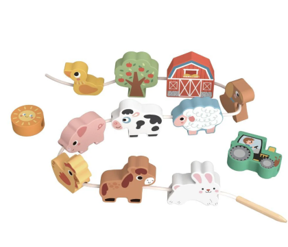 Navliekanie Zvieratká Farma Pastel