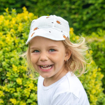 Detská šiltovka mušelín Ježko - smotanová Esito