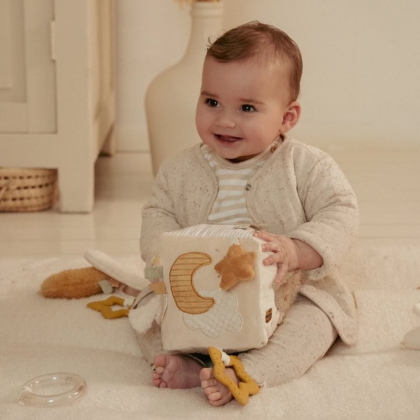 Kocka textilná s aktivitami Newborn Naturals Little Dutch