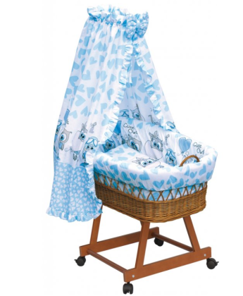 Prútený košík na bábätko s nebesami Scarlett Kulíšek - modrá