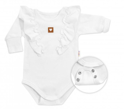 Rastúce body Nature s dlhým rukávom a volánikmi bielej Baby Nellys