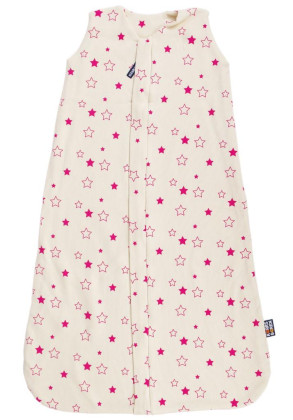 Letný spací vak biobavlna fuchsiové hviezdičky Kaarsgaren