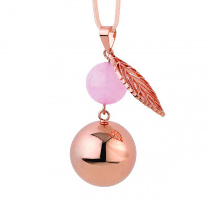 Tehotenská rolnička Fantasy Rose gold pearl leaf