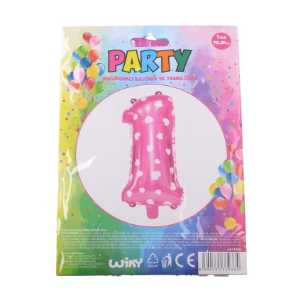 Balónik nafukovací ružový - číslo