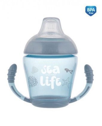 Nevylievací hrnček so silikónovým ventilom 230 ml Sea Life