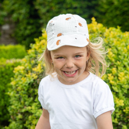 Detská šiltovka mušelín Ježko - smotanová Esito