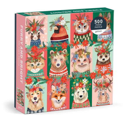 Puzzle Vianočné chlpáči 500 dielikov Galison