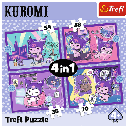 Puzzle 4v1 Deň s Kuromi Trefl