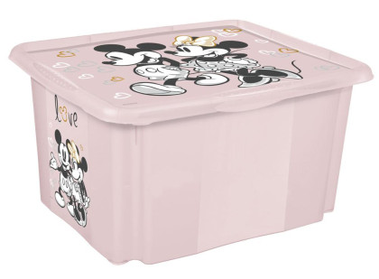 Úložný box s vekom malý "Minnie", Ružová 4,2 l