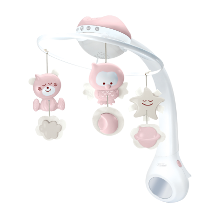 Hudobný kolotoč s projekciou 3v1 Infantino Dusty Pink