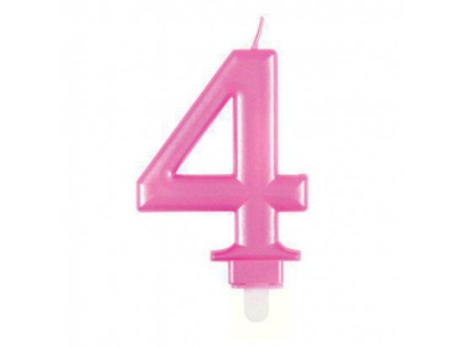 Sviečka metalická ružová