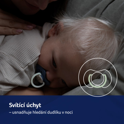 Cumlík svietiaci silikónový dynamický Night & Day 0 - 6 m, 2 ks Lovi