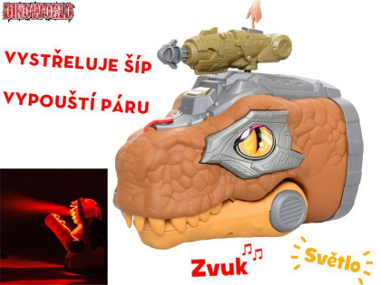 Dinoworld dinosaurus hlava 17 cm na batérie chrliaci paru so svetlom a zvukom