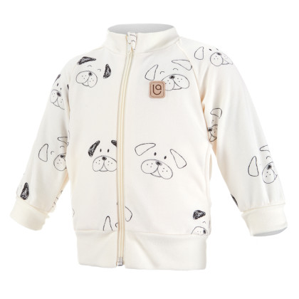 Mikina rozopínacia béžová psíkovia Little Angel