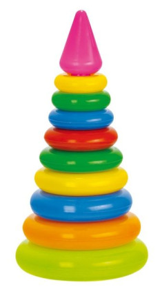 Skladačka pyramída s krúžkami plast 28 cm