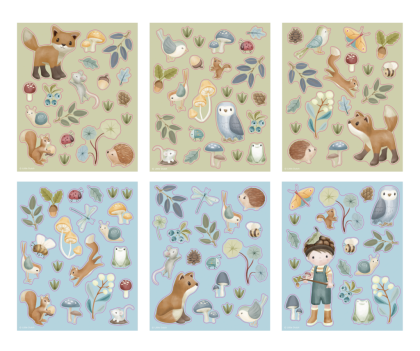 Sada so samolepkami Forest Friends Little Dutch