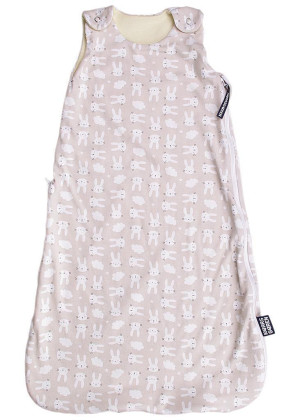 Merino spací vak so zipsom na boku, zajac béžový