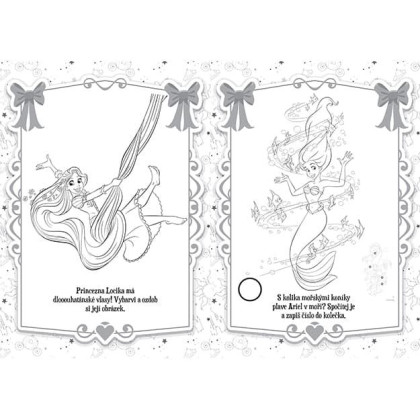 Omaľovánky A4 so samolepkami Disney Princezné