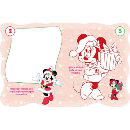 Najkrajšie vianočné omaľovánky so samolepkami Minnie