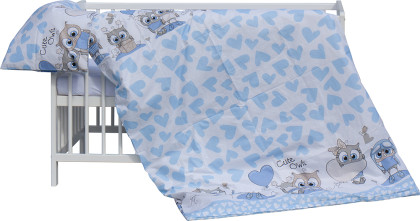Detská postieľka s kompletnou výbavou Scarlett Kulíšek 120 x 60 cm - modrá