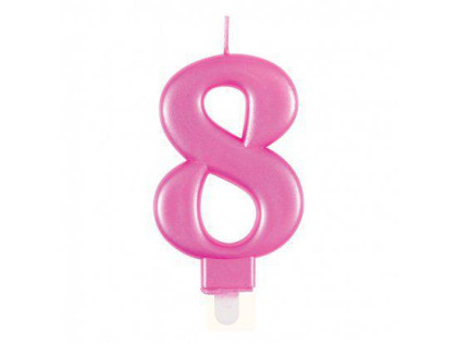 Sviečka metalická ružová