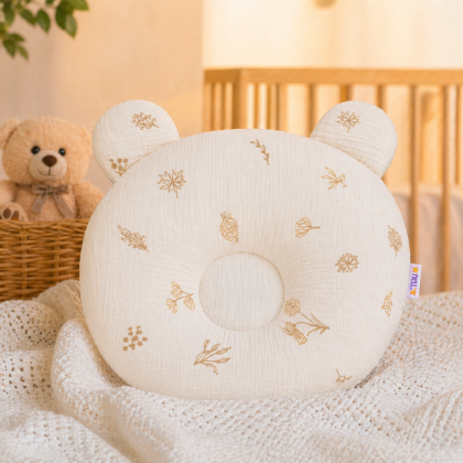 Mušelínový tvarovaný vankúšik Lúka Nature, béžová Baby Nellys