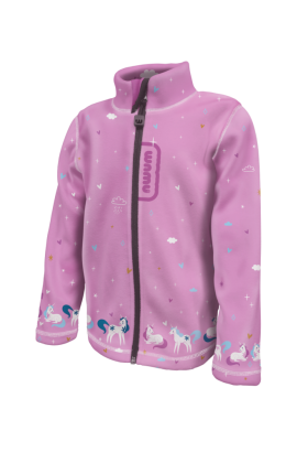 Fleecová mikina detská Jednorožce ružová Wamu