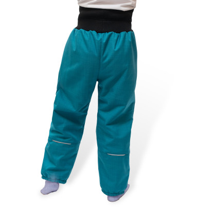 Detské softshellové otepľovačky na zimu Lamb petrolejová Esito