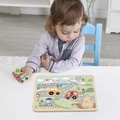Puzzle so zvukmi Dopravné prostriedky Pastel