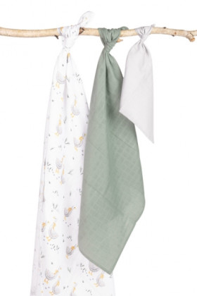 Mušelínové plienky 3 ks sada rôznych veľkostí Sensillo