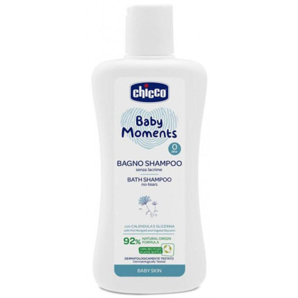 Šampón na vlasy a telo Baby Moments 92% prírodných zložiek 200 ml Chicco