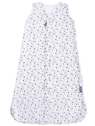 Letné 3D spací vak bambus modré lístočky