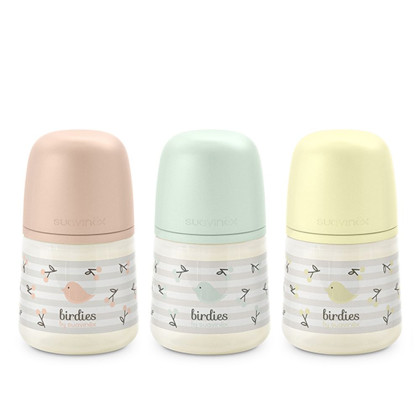 Fľaša dojčenská 150 ml fyziologická S Birdies Suavinex
