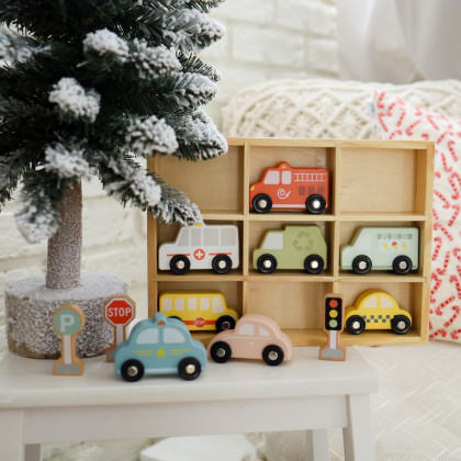 Dopravné prostriedky a značky Pastel 12 ks Tooky Toy