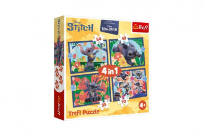 Puzzle 4v1 Lilo&Stitch Dovolenka na Havaji 28,5x20,5 cm