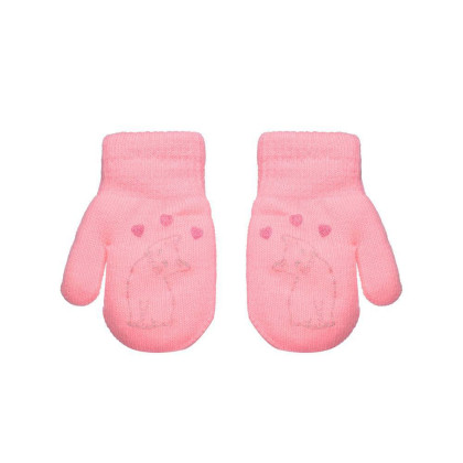 Zateplené zimné rukavice so šnúrkou mačka 4 - 6 rokov