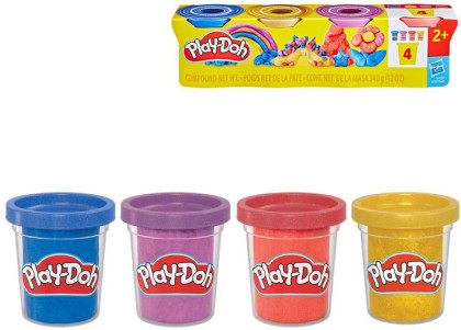Play-Doh 4 ks téglikov metalickej farby