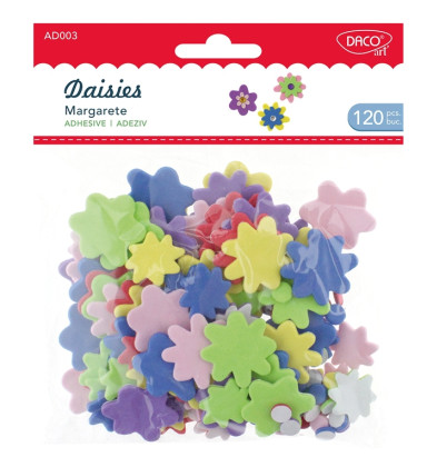 Kvety penové samolepiace 120 ks