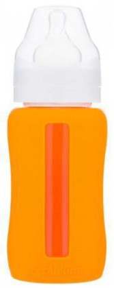 Dojčenská fľaša sklenená 240 ml široká silikónový obal