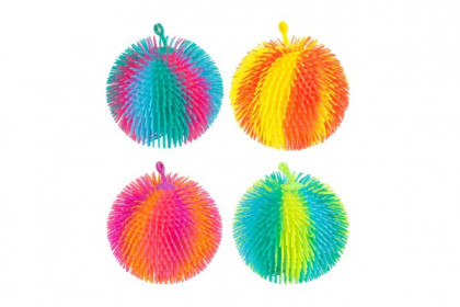 Loptička antistresová mačkacia chlpatá dúhová 15 cm