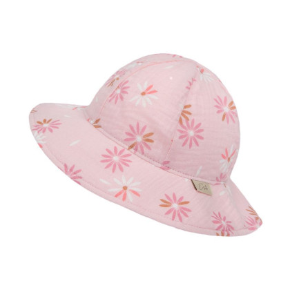 Dievčenské klobúk mušelín Flower - ružová Esito